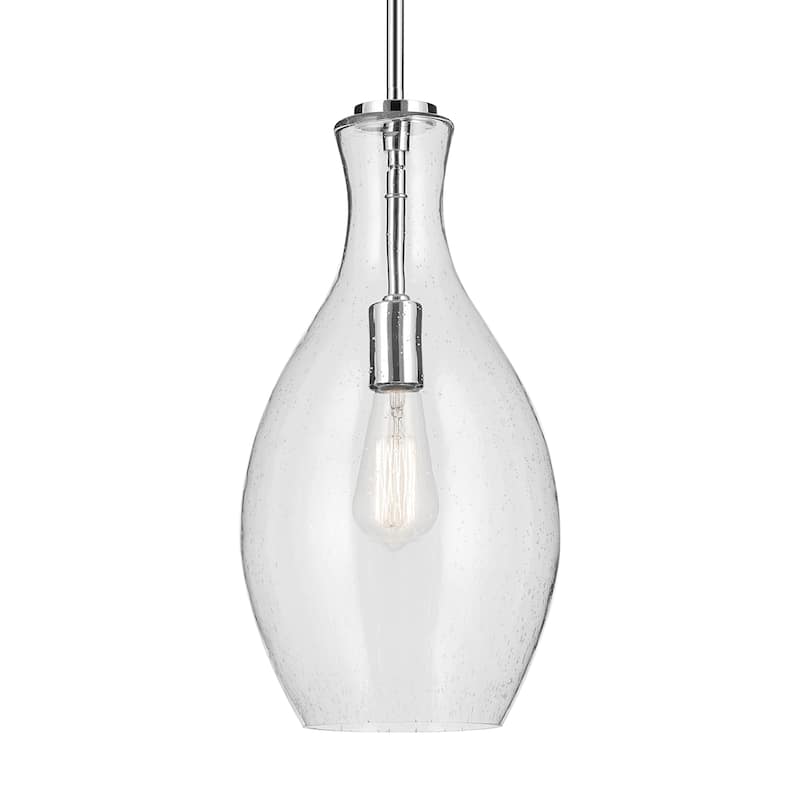 Kichler Lighting Everly 1-Light Bell Pendant Light with Seeded Glass