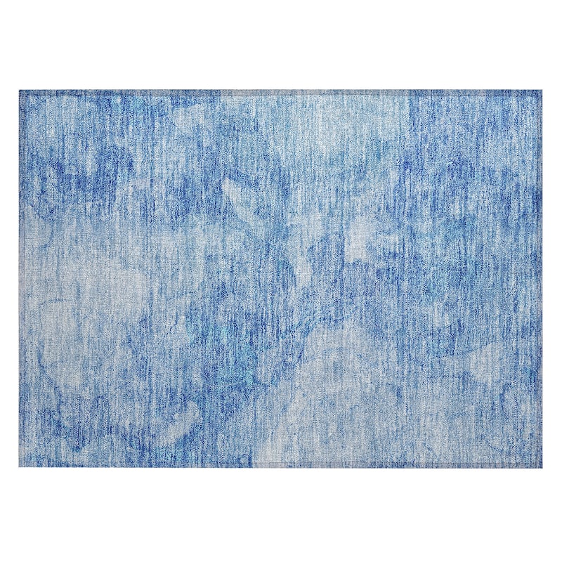 Machine Washable Indoor/ Outdoor Chantille Abstract Watercolor Rug