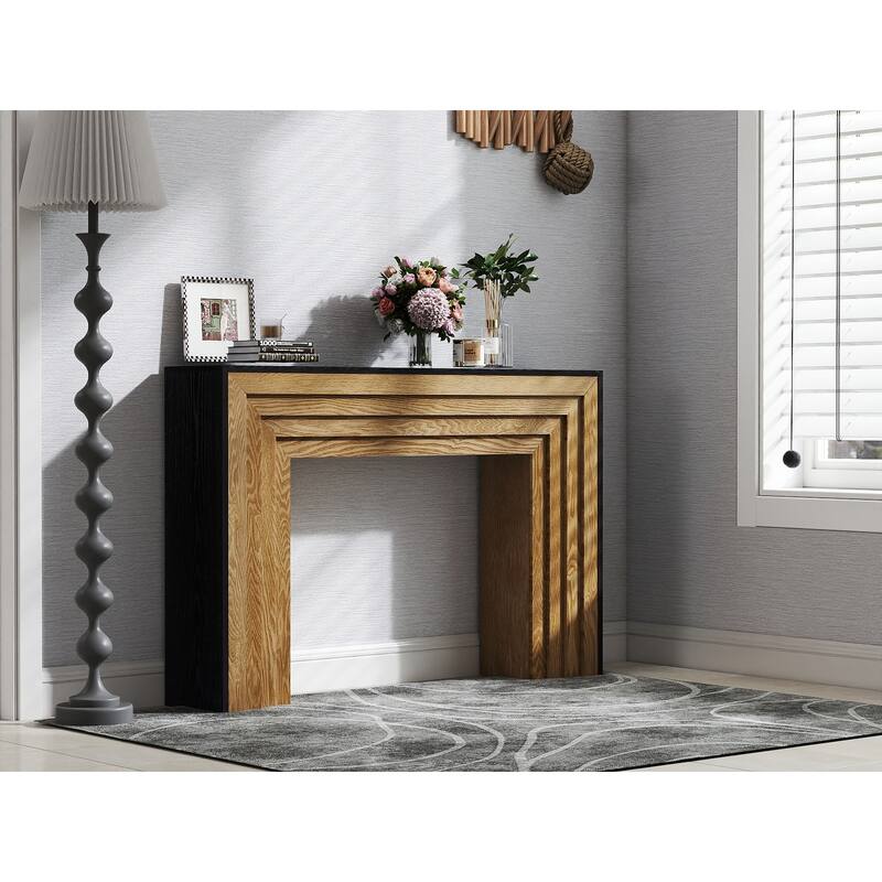 Two-Tone Wood Console Table, 47 Inch Modern Entryway Console Table, Rustic Hallway Accent Table for Living Room, Entrance