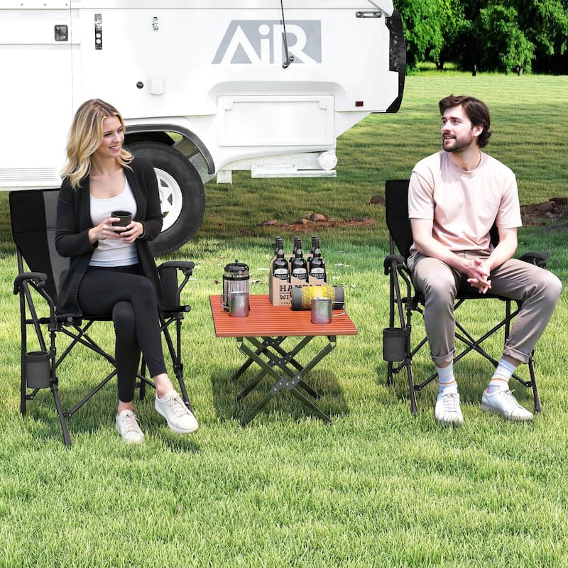 Costway 1/2 PCS Folding Camping Chair for Adults Portable Lawn Chair