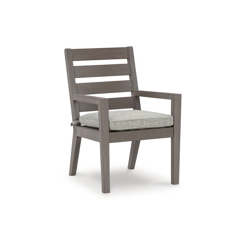 Signature Design by Ashley Hillside Barn Gray/Brown Outdoor Dining Arm Chair (Set of 2) - 25.38" W x 26.88" D x 37" H