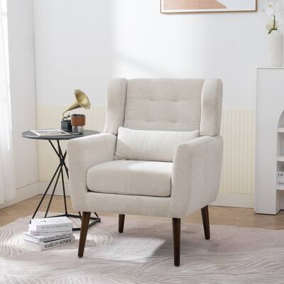 GEITIN Modern Upholstered Accent Arm Chair with Wooden Legs