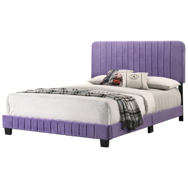 Purple Queen Bed with Bold Finish, Sturdy Frame and Spacious Design Perfect for Modern Bedrooms with Stylish Personality