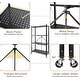 preview thumbnail 4 of 7, 4-Tier Foldable Storage Shelving Unit, Heavy Duty Metal Shelf, Kitchen Shelf with 3 Hooks