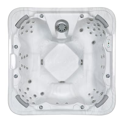 Buenospa Chicago 7 - Person 50 - Jet Hot Tub, Ice White with Ozone and LED Lights - 85 x 85 x 36