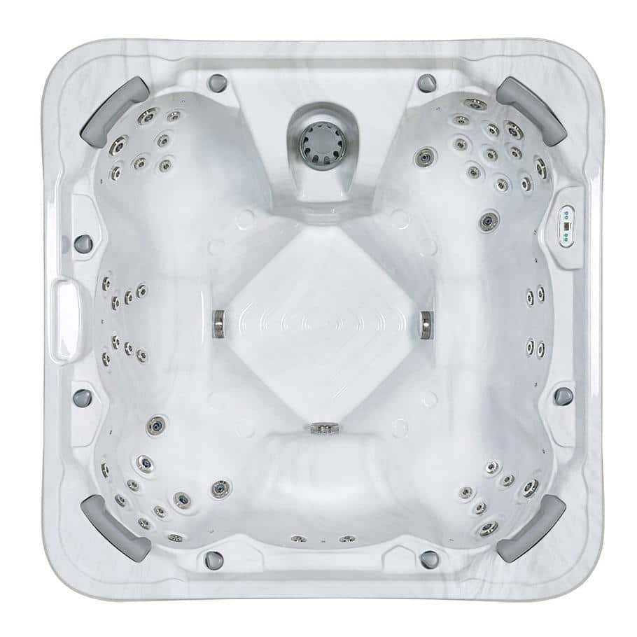 Buenospa Chicago 7 - Person 50 - Jet Hot Tub, Ice White with Ozone and LED Lights - 85 x 85 x 36