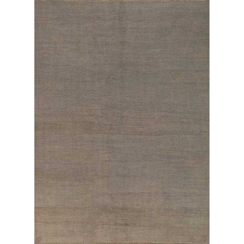 Gabbeh Modern Area Rug Hand-Knotted Stripe Wool Carpet - 6'7"x 9'3"