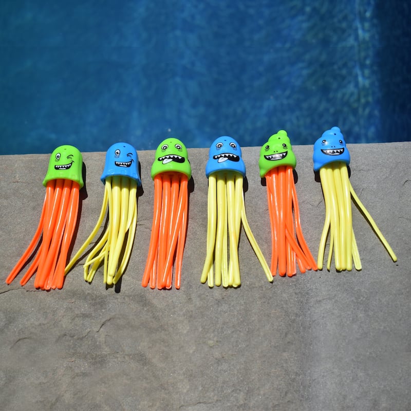 Set of 6 Multicolor Jellyfish Slow Sinking Dive Game - 5"