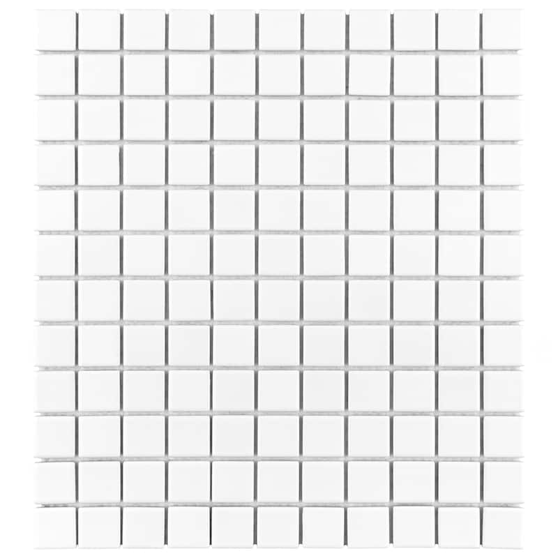 Merola Tile Metro 1" Square Matte White 10-3/4" x 11-3/4" Porcelain Floor and Wall Tile