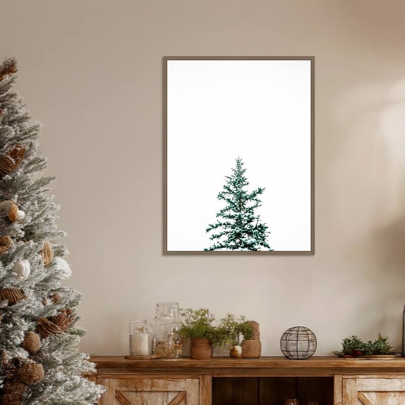 Winter Trees V by Justine Milton (23 x 30 in.), Framed Canvas Wall Art Print - Sylvie Dark Gold