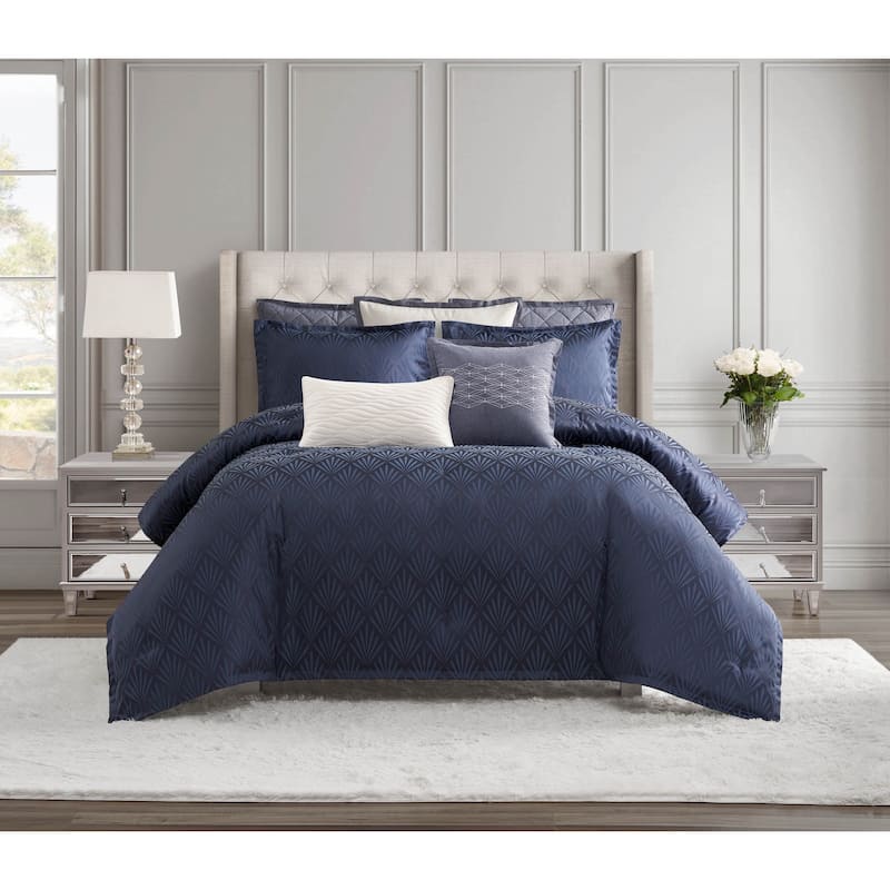 Chloe Navy 3 Piece Comforter Set