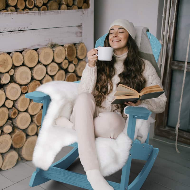 WINSOON HIPS All Weather Outdoor Indoor Oversized Rocking Chair,Adirondack Rocking Chair Set of 2