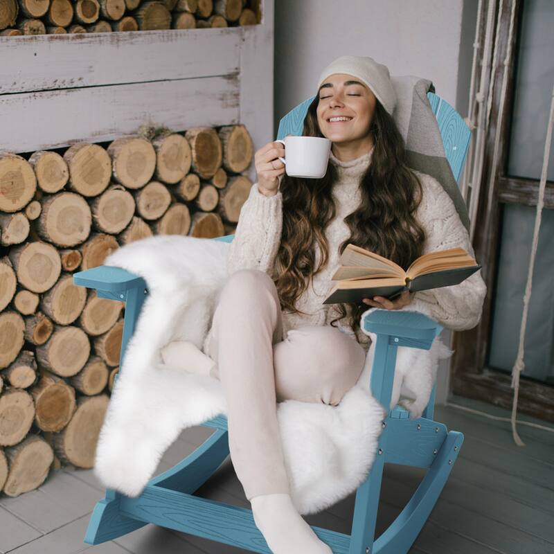 WINSOON HIPS All Weather Outdoor Indoor Oversized Rocking Chair,Adirondack Rocking Chair Set of 4