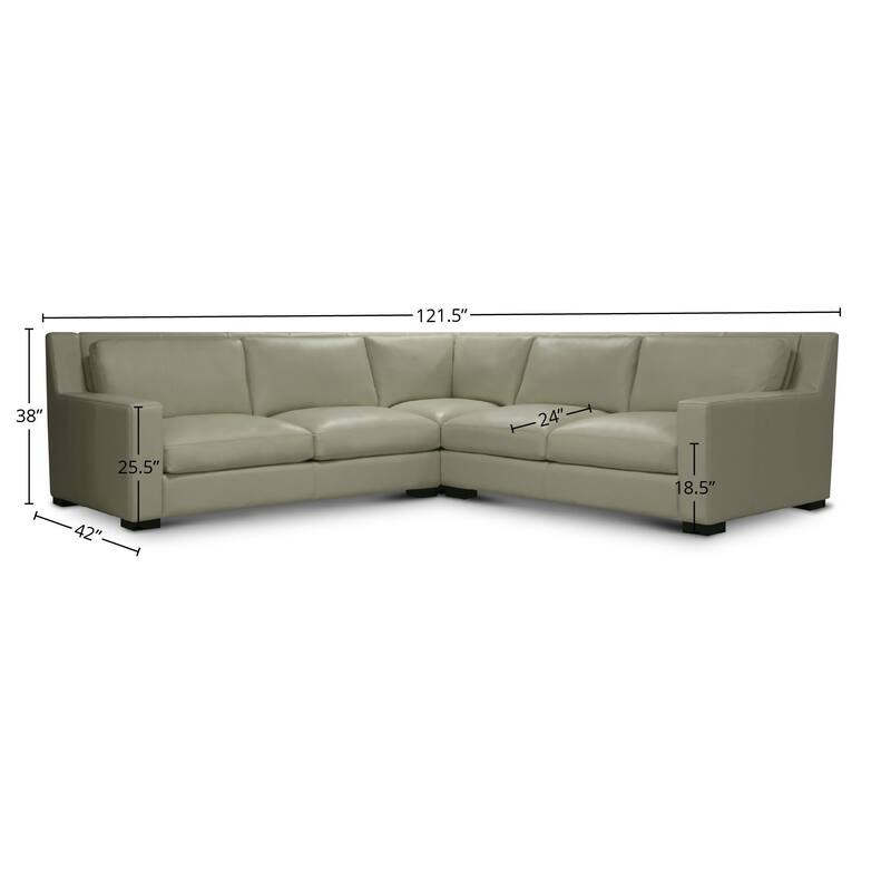 Montreal 121.5" Wide Upholstered Sectional, Boca Linen