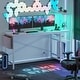 preview thumbnail 24 of 54, 61" Gaming Desk Computer Desk with LED Lights Storage Shelves and Side Bag Home Office Desk 61 inches with Outlet - White