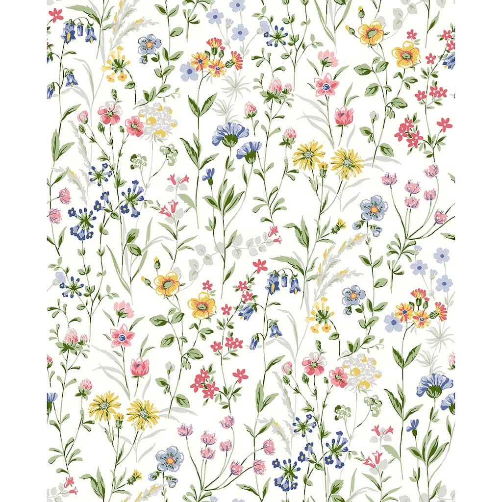 NextWall Wildflowers Peel and Stick Wallpaper
