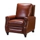 preview thumbnail 38 of 67, HULALA HOME Cigar Mid-century Modern Genuine Leather Recliner with Solid Wood Legs and Nailhead Trim