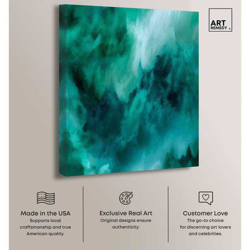 Textured Teal I Canvas by Art Remedy, Gallery Wrapped