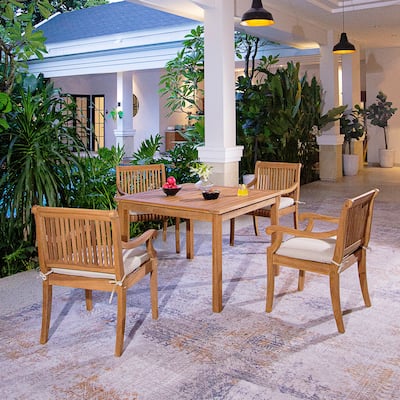 Cambridge Casual Chara 5-piece Teak Outdoor Dining Set with Rectangular Dining Table