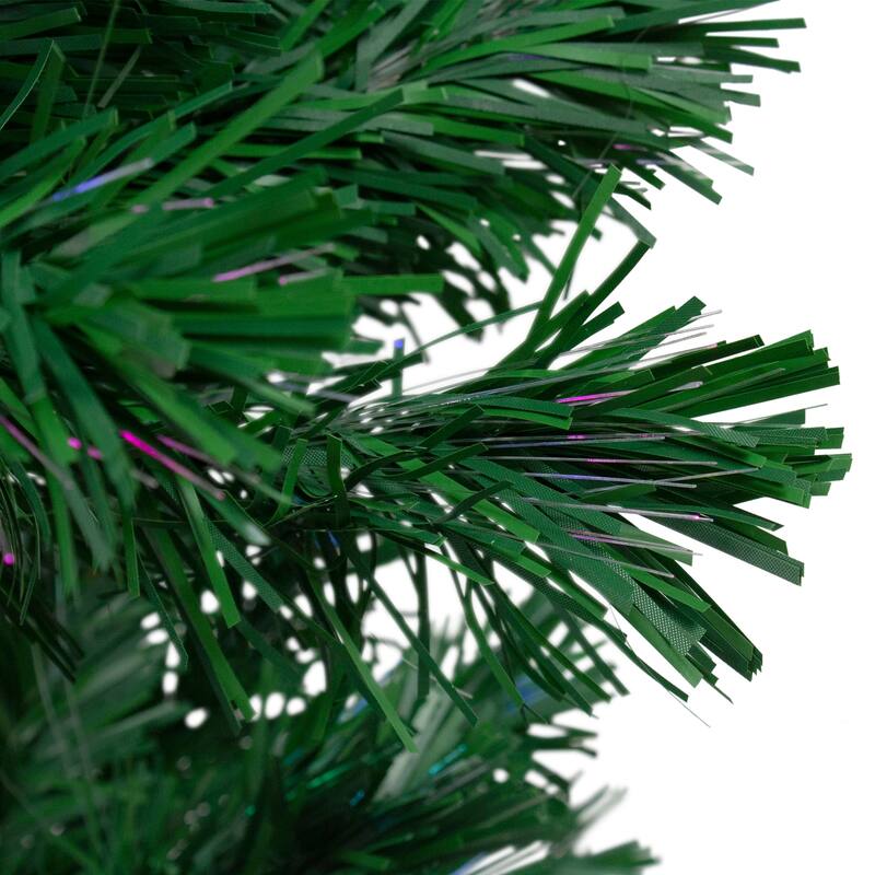 5' Fiber Optic Artificial Spiral Pine Christmas Tree - Multi Light - 5 Foot