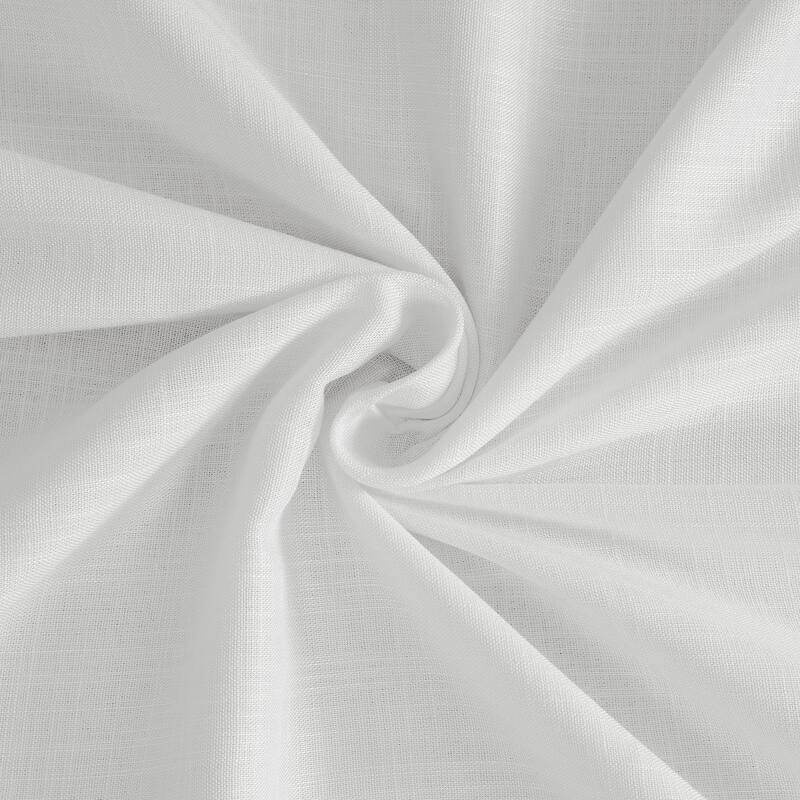 Exclusive Fabrics Summer Solid Linen Blend Rod Pocket Light Filtering Curtains For Bedroom & Living Room Curtains (2 Panels)