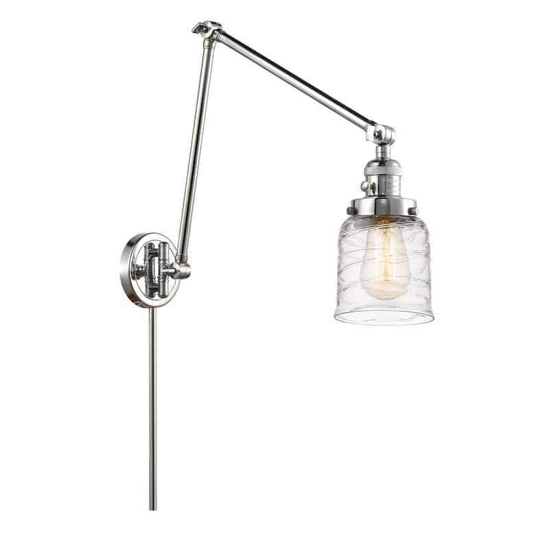 Innovations Lighting 238-30-8 Bell Sconce Bell 30" Tall Hardwired or - Polished Chrome / Deco Swirl