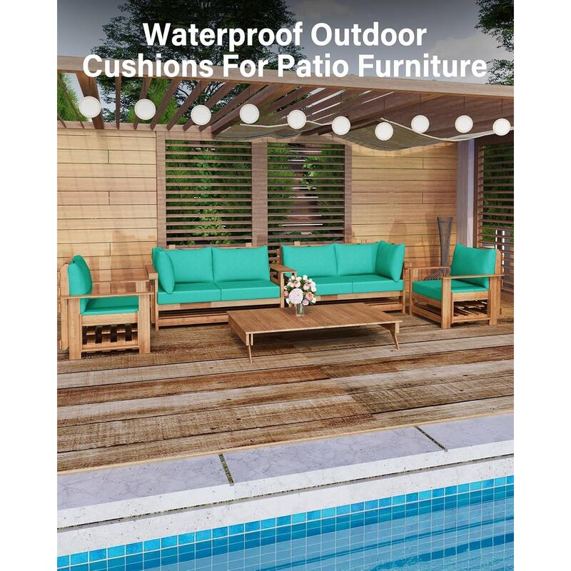 WINSOON 14 Piece Outdoor Furniture Replacement Cushions,Patio Seat Cushions