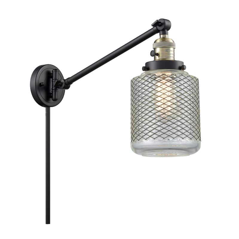 Innovations Lighting 237 Stanton Stanton Single Light 25" Tall - Black / Antique Brass / Vintage Wire Mesh