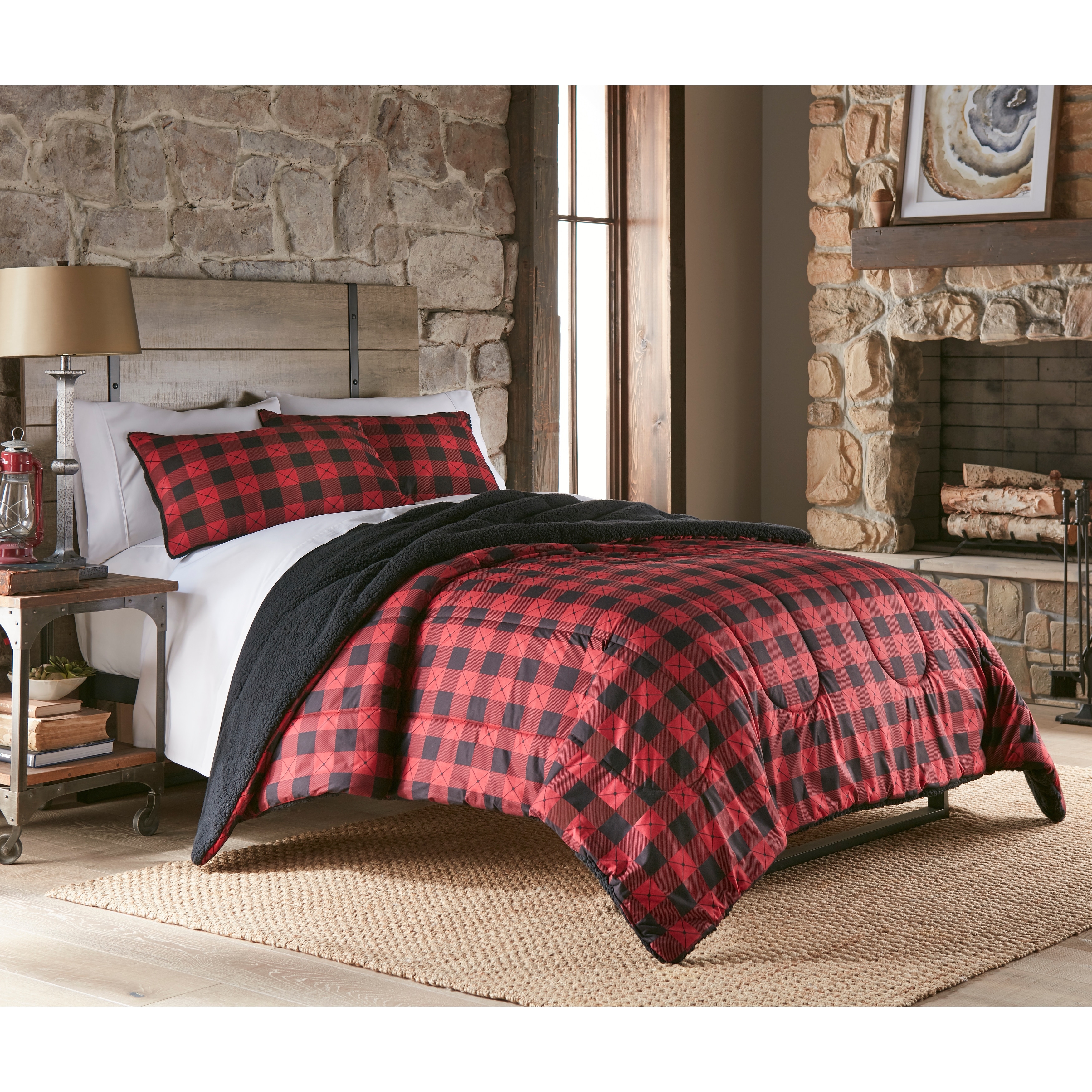 Buffalo plaid 2025 sherpa comforter