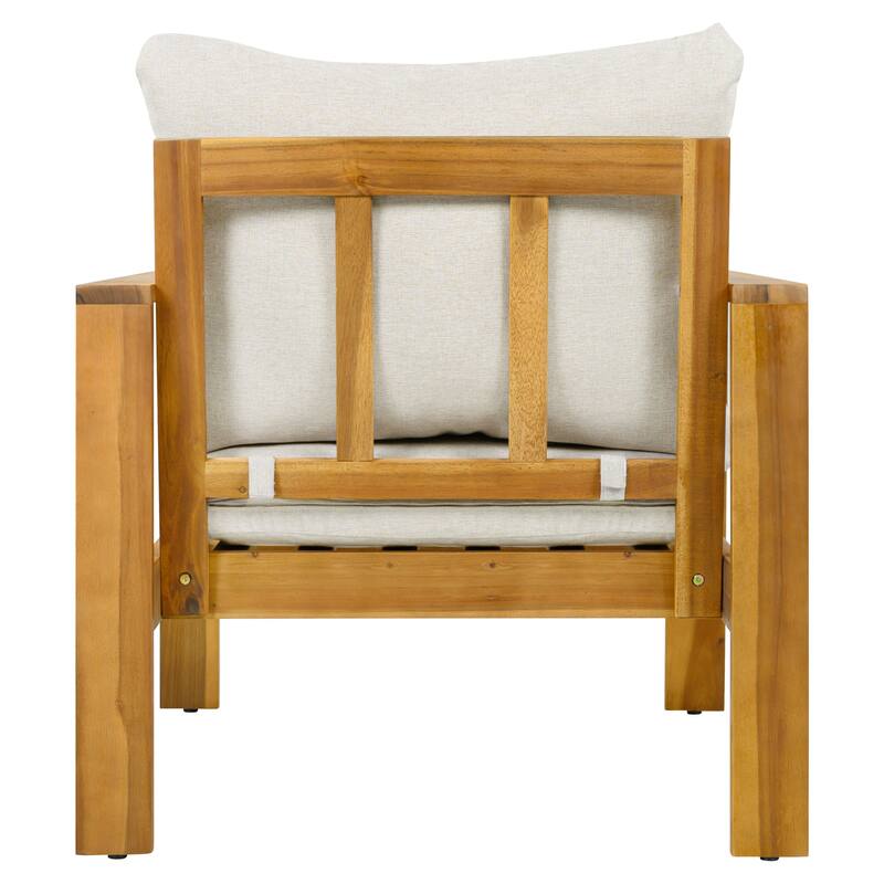 Christopher Knight Home - Mason Outdoor Patio Chair Set with Cushions and Acacia Wood Frame