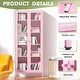 preview thumbnail 8 of 18, Kitchen Pantry Cabinet Glass Display Storage Buffet Sideboards with Glass Doors and 4 Adjustable Shelves