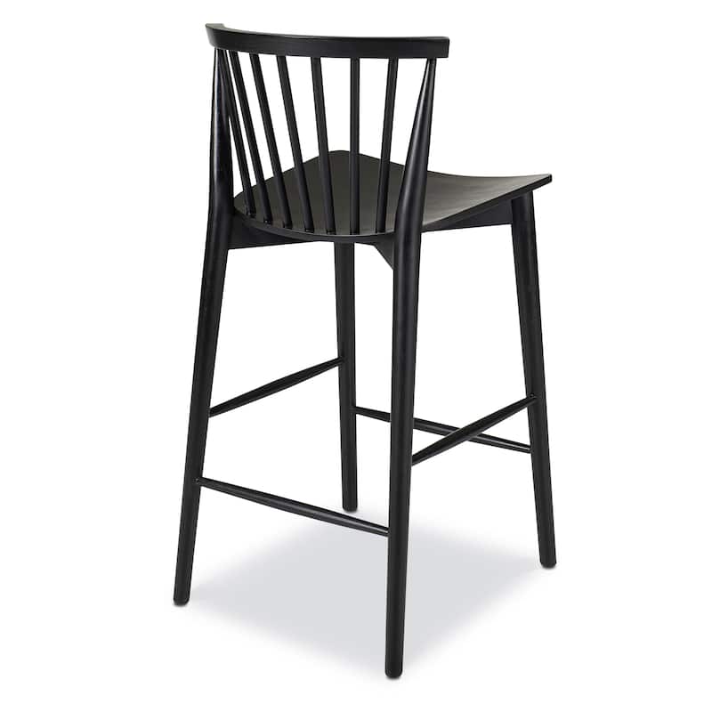 Poly & Bark Ligna Counter Stool - Solid Wood Frame