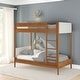 preview thumbnail 8 of 11, Max and Lily Harbor Twin over Twin Bunk Bed with Upholstered Headboard Pecan