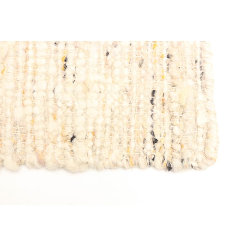 ECARPETGALLERY Braid weave Sienna Beige, Cream Wool Rug - 5'0 x 8'2