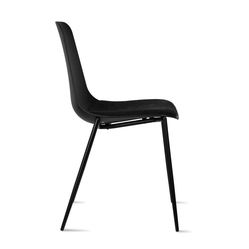 Set of 4 Plastic Dining Chairs Cushion Padded For Kitchen Metal Legs Guest Meeting Waiting Room Business Indoor Outdoor Patio