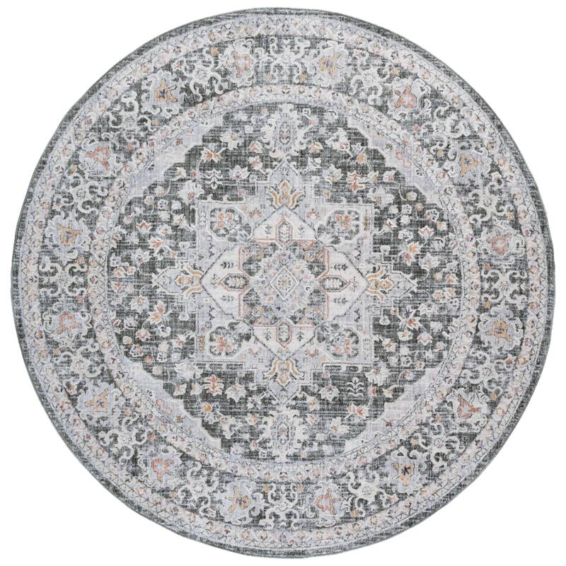 SAFAVIEH Scarlett Sorne Transitional Rug - 6'7" Round - Green/Ivory Rust