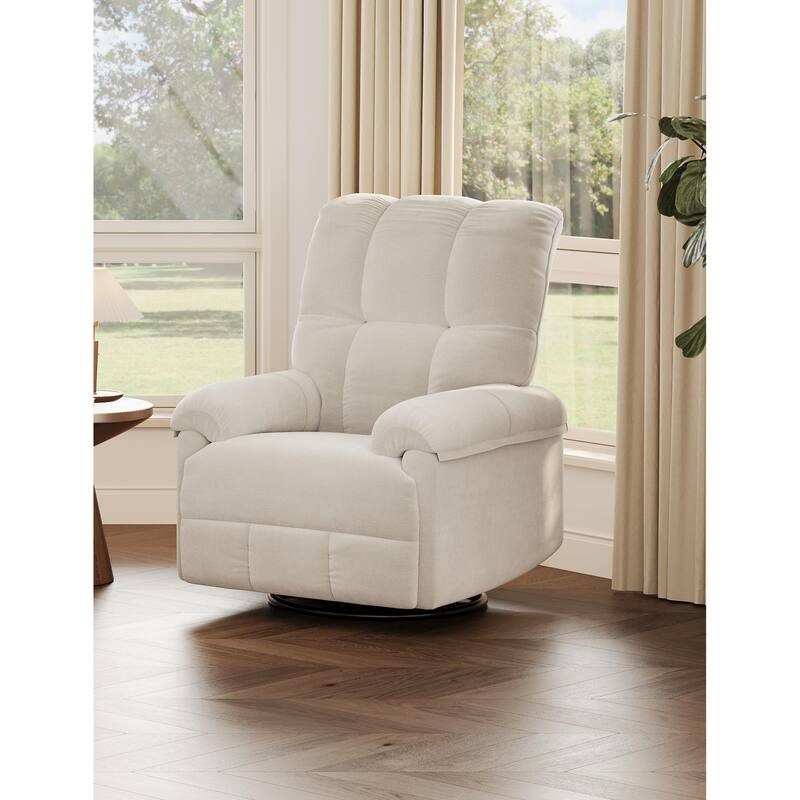 Manual Recliner Chair, Comfy Swivel Rocker Chair for Adults, Ergonomic High Back Silent Nursery Glider