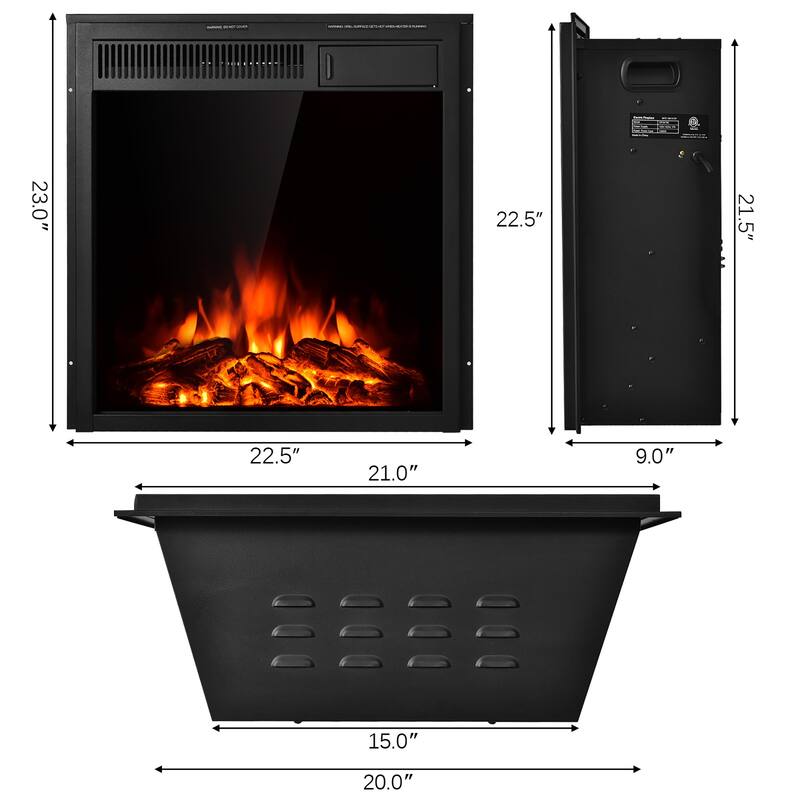 Costway 22.5'' Electric Fireplace Insert Freestanding & Recessed