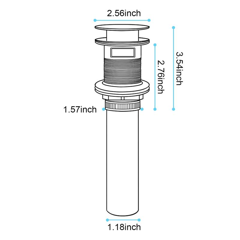 Stainless Steel Pop-Up Sink Drain with Silicone Gasket Easy Install Water Stopper for Bathroom Kitchen - 2.56" x 3.54"