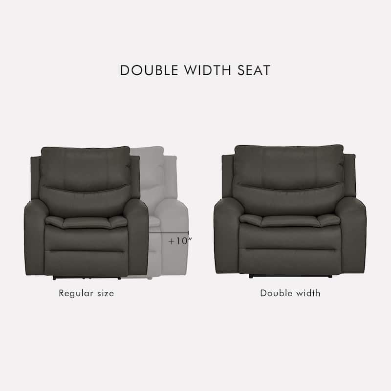 94.5'' W Faux Leather Dual-Power Oversized Width Seat Loveseat with Wireless Charging, Reading Light