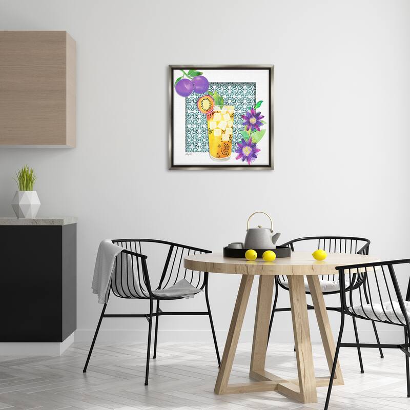 Stupell Passion Fruit Cocktail Framed Floater Canvas Wall Art Design By Hillary Holt