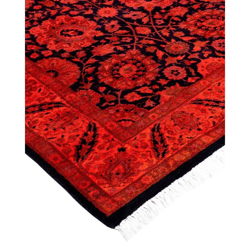Overdyed, One-of-a-Kind Hand-Knotted Area Rug - Orange - 3' 0" x 8' 7"
