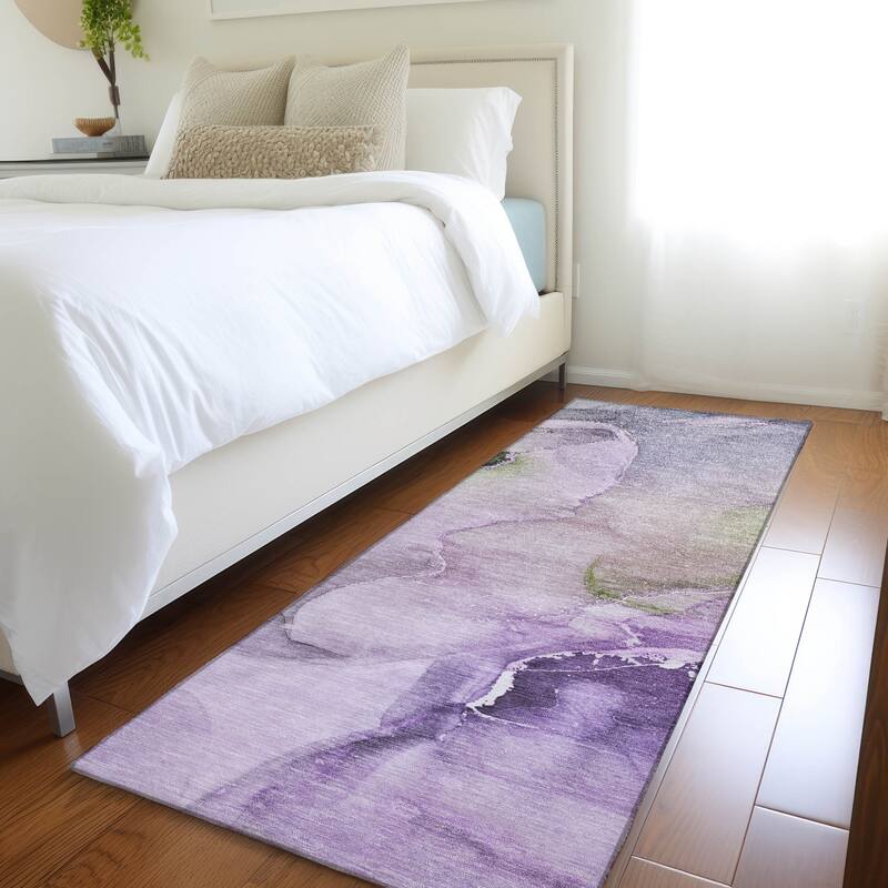 Alsive Modern Art-Inspired Weather Resistant Timeless Fusion Runner Outdoor Rug - 2' X 8'