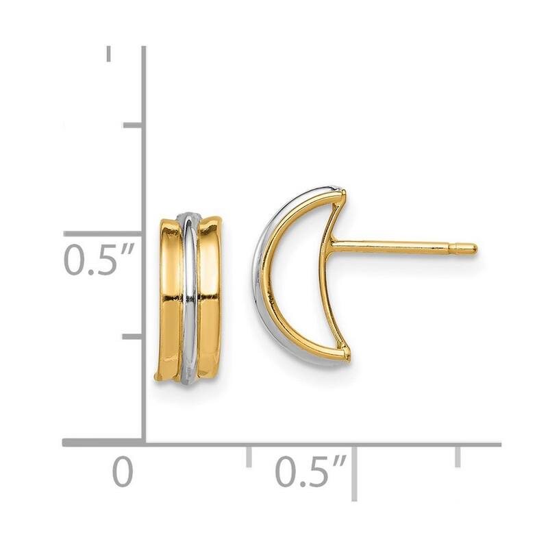 Curata 14k With Rhodium Madi K Post Earrings - 11mm long