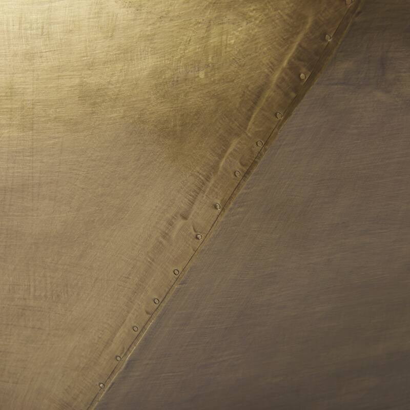 Esagono Gold Metal-Clad Reclaimed Wood Octagonal Coffee Table w/ Storage - 48.0L x 48.0W x 14.2H