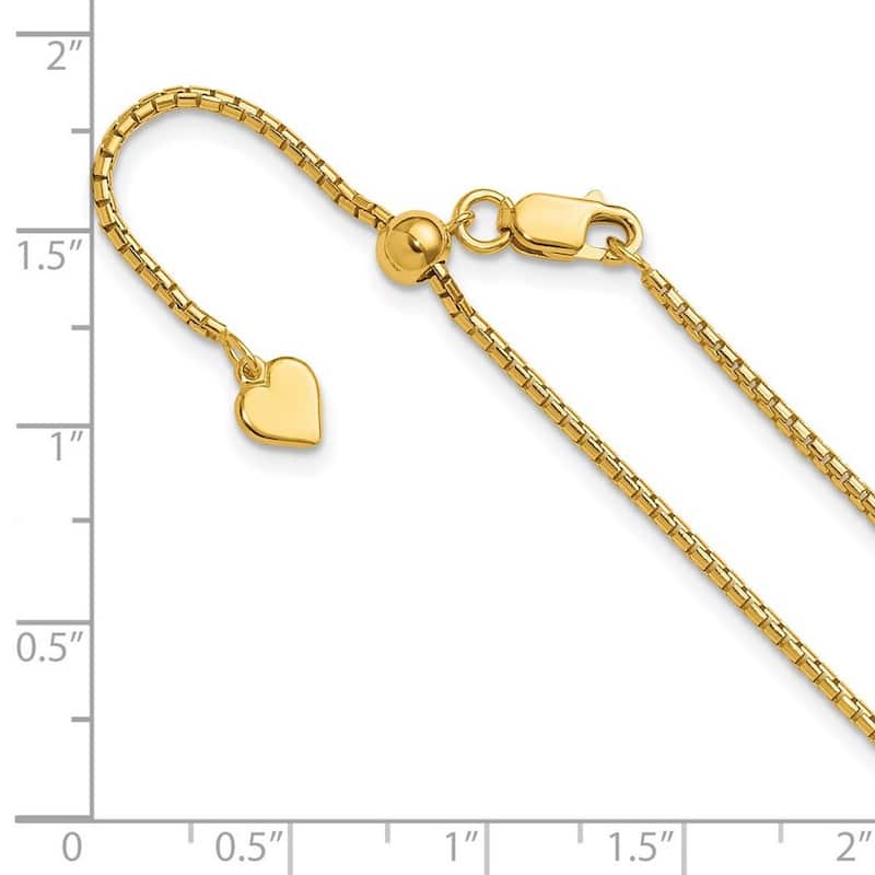 Curata 925 Sterling Silver Gold Plated Adjustable 1.5mm Round Box Chain Necklace