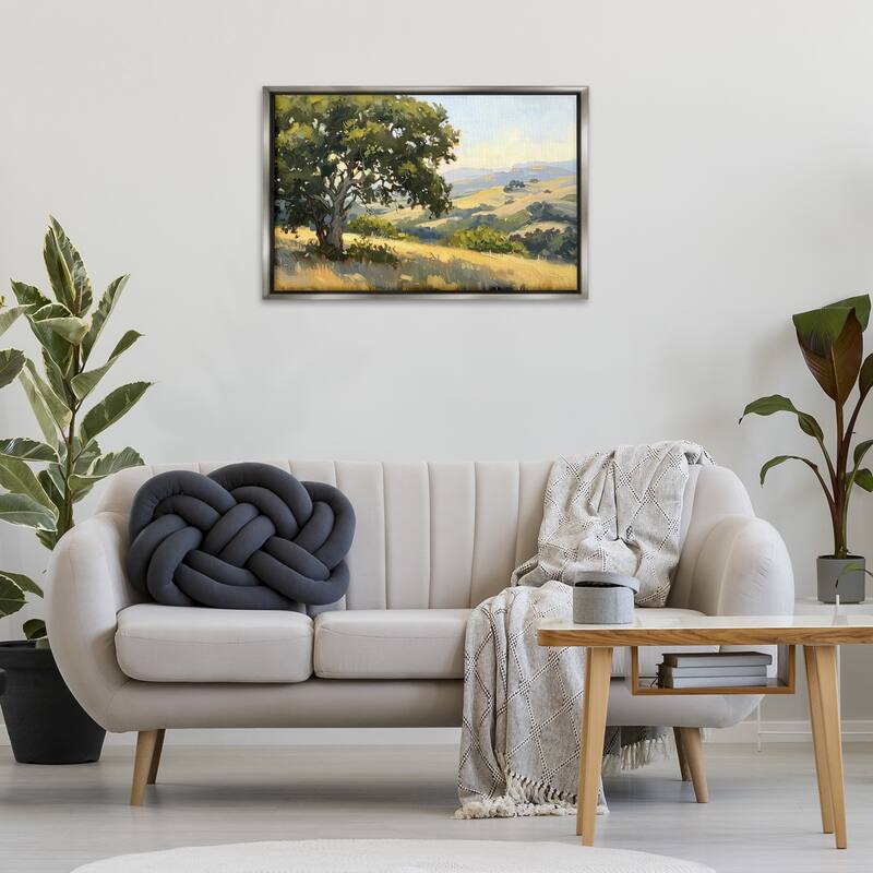 Stupell On The Hilltop Scenery Framed Floater Canvas Wall Art Design By LSR Creative Studio
