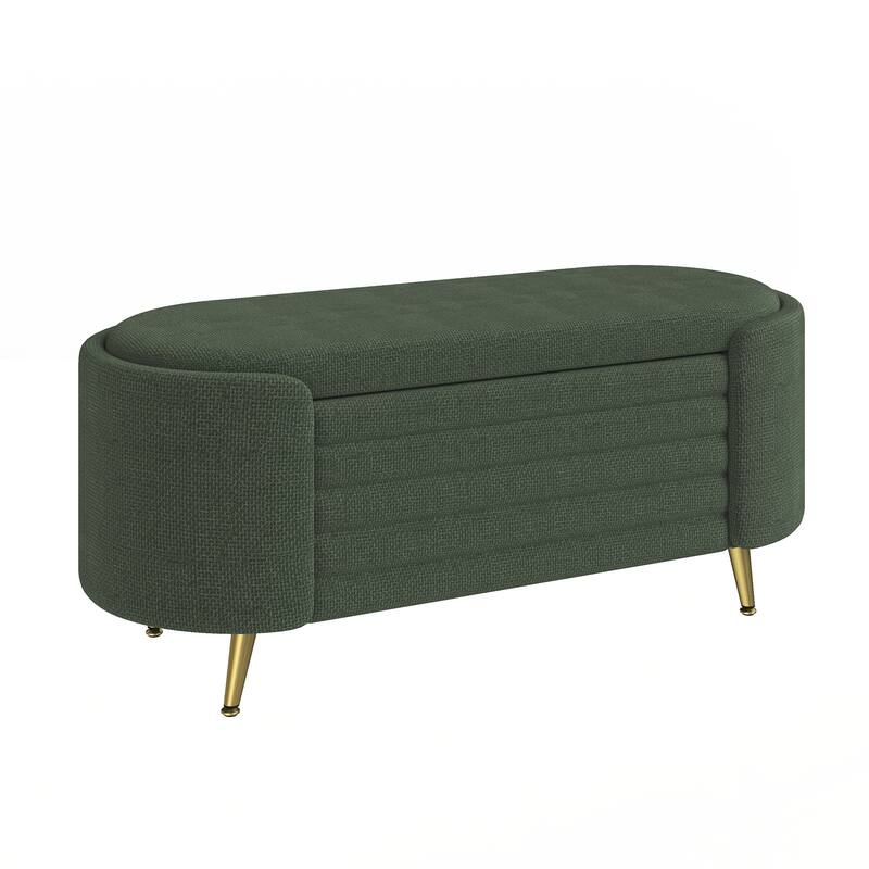 Modern Storage Ottoman Upholstered Storage Bench End of Bed Bench Entryway