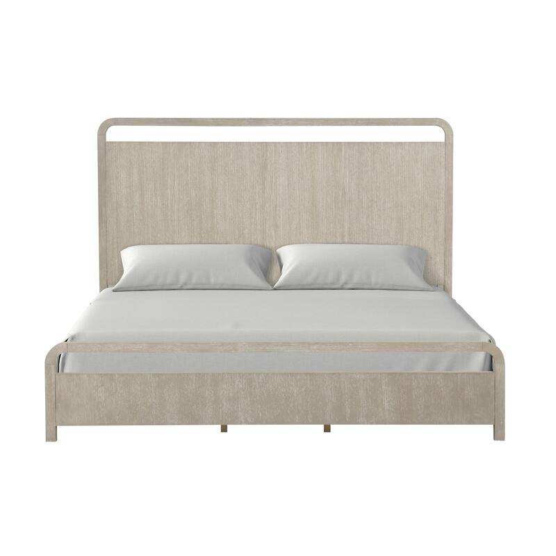 Roundhill Furniture Tavari Wood Panel Bed, Light Gray Finish
