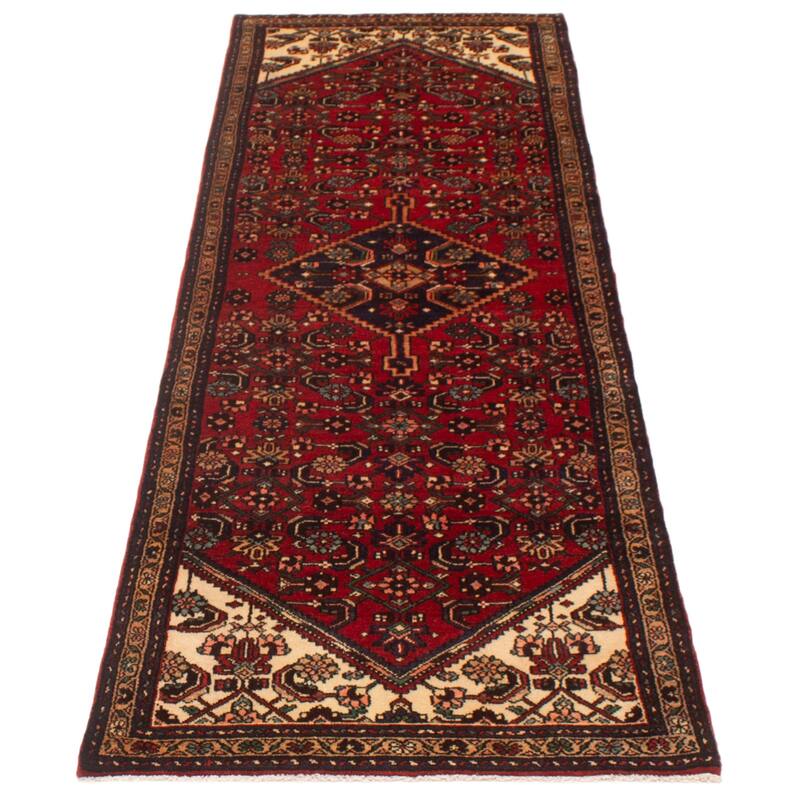 ECARPETGALLERY Hand-knotted Andelz Red Wool Rug - 3'5 x 10'8
